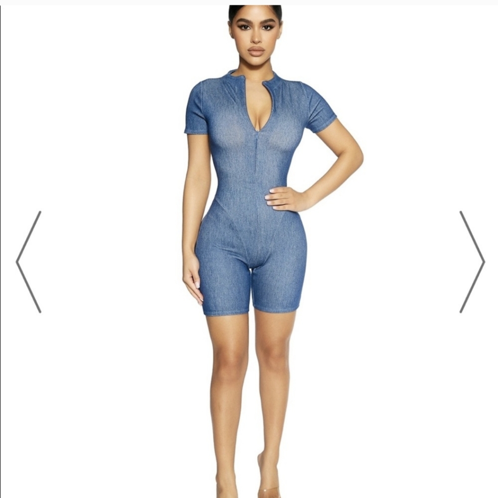 NWT Naked Wardrobe denim romper
